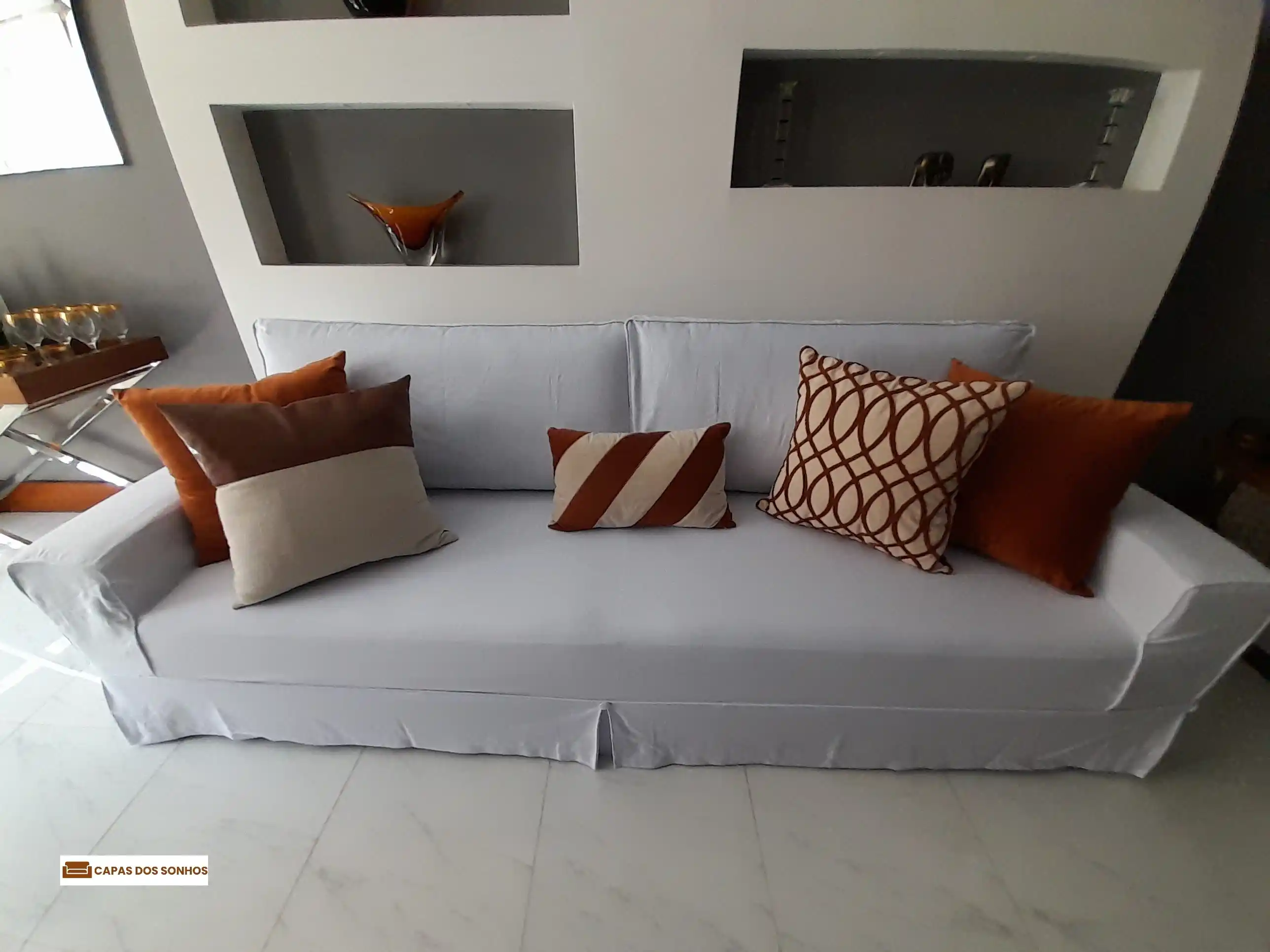 Sofá com capa sob medida